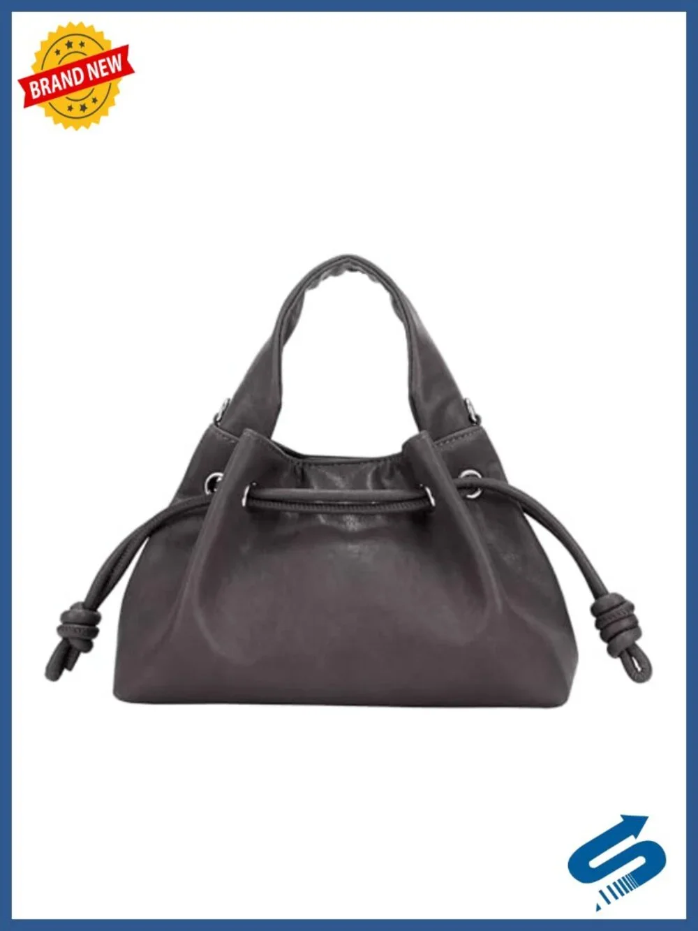 Vegan Leather Ruched Cloud Tote Purse Drawstring Crossbody Handbag